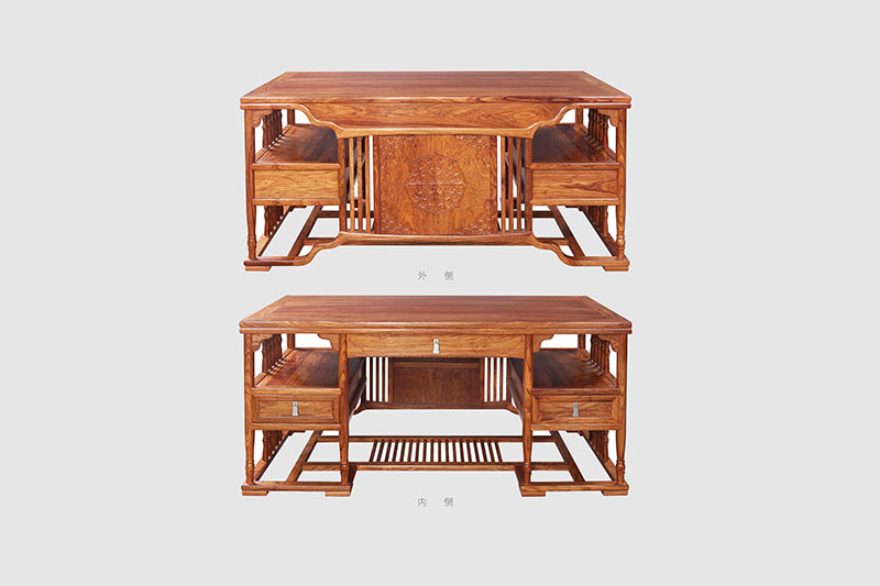 榆林中式家居装饰书房桌椅组合家具效果图